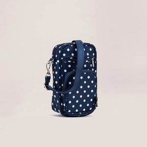 Jujube Mini Helix Crossbody Bag in Navy Duchess Print